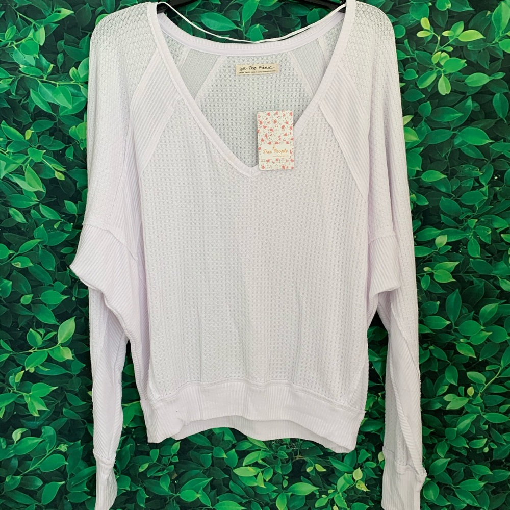 Free People Deep V-Neck Oversize Sweater - Picture 4 of 4